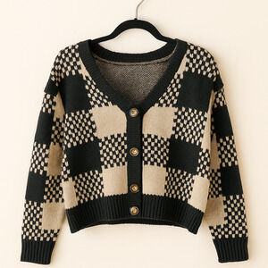 NOBO XXL Cropped Cardigan Y2K Revival Oversized Retro Aesthetic Cozy NWT